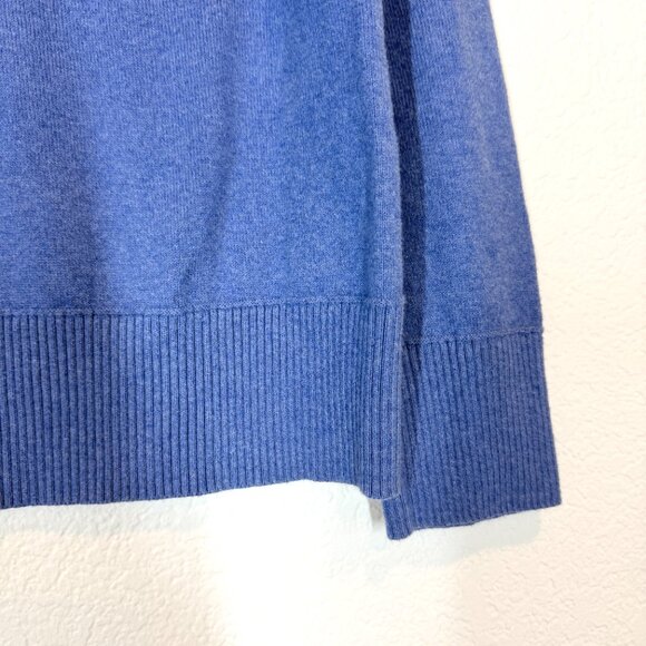LL Bean Blue Cotton Cashmere Sweater Crewneck Pullover Medium - Picture 4 of 8